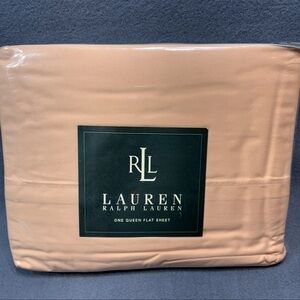 Lauren Ralph Lauren Queen Flat Sheet Apricot  New Old Stock LRL